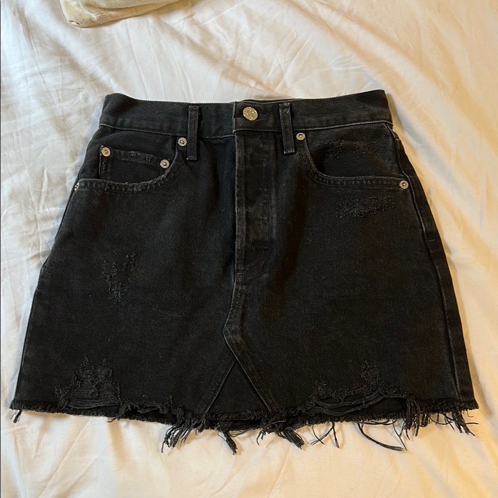 Agolde Black Denim Skirt